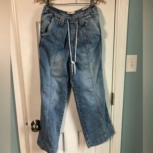 OAT New York Women’s Cloud Luxe Wide Leg Jeans Size 6/28 Comfort Stretch Waist